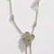 Fashionable rose flower necklace with pearl fringes