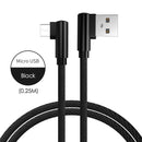 1M 90 Degree USB Data Charger Fast Cable for IPhone X XR XS MAX IPad Phone Cord Charge Micro USB Type C Cable - ELECTRONICS-HEAVEN