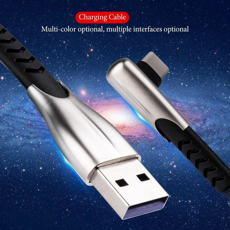 2M 1M 90 Degree Cable For Xiaomi Redmi Fast Charge Type C Cable For Samsung Micro USB Cable For Huawei Honor QC3.0 Data Line - ELECTRONICS-HEAVEN