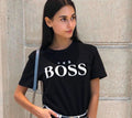 3D Printed Women's T-Shirts Boss Letter - ELECTRONICS-HEAVEN