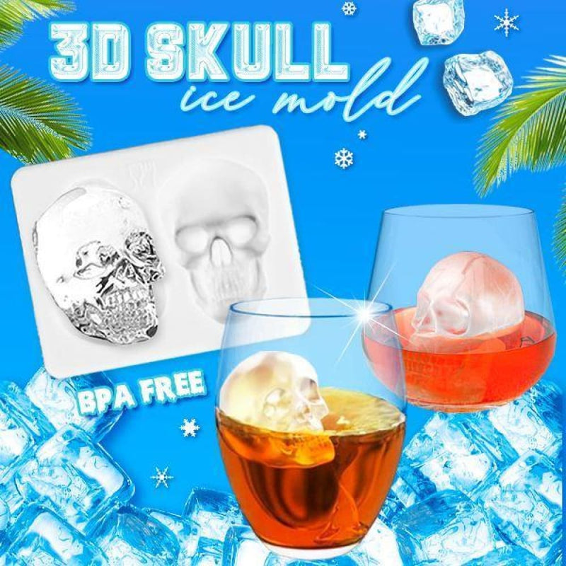 3d skull ice mold - 1 pcs (2 skulls) - kitchen & dining