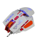 7d buttons 4000dpi optical wired gaming mouse - white - 