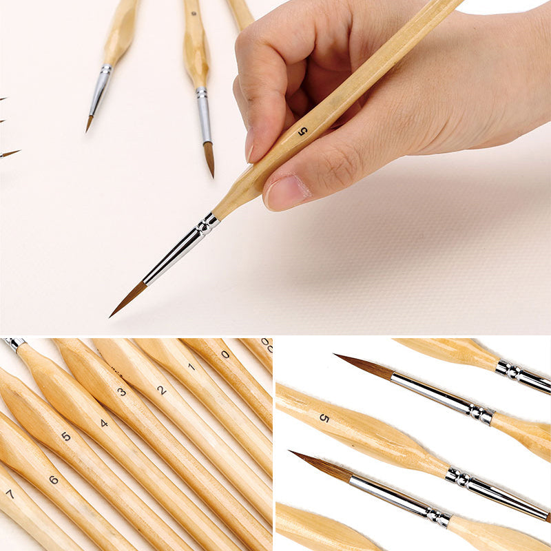 11 Pcs Miniature Detail Paint Brush Set