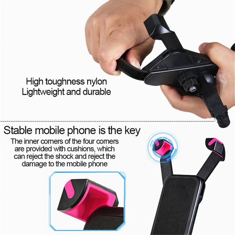 Adjustable Bicycle Phone Holder PVC Bike Handlebar Clip Stand Mount Bracket Holder For iPhone Samsung Universal Mobile Cellphone - ELECTRONICS-HEAVEN
