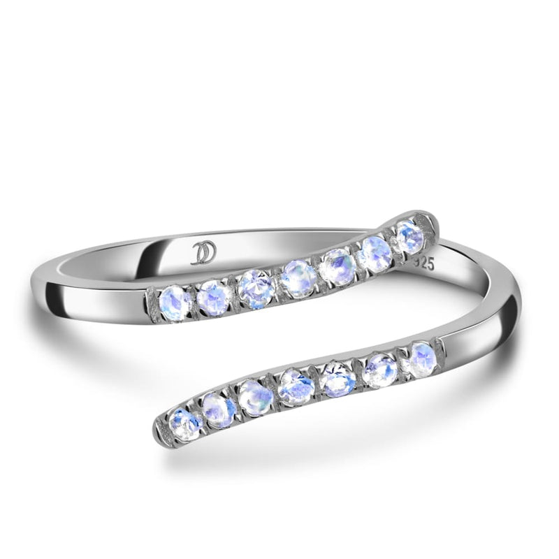Adjustable moonstone ring - endless - 925 sterling silver / 