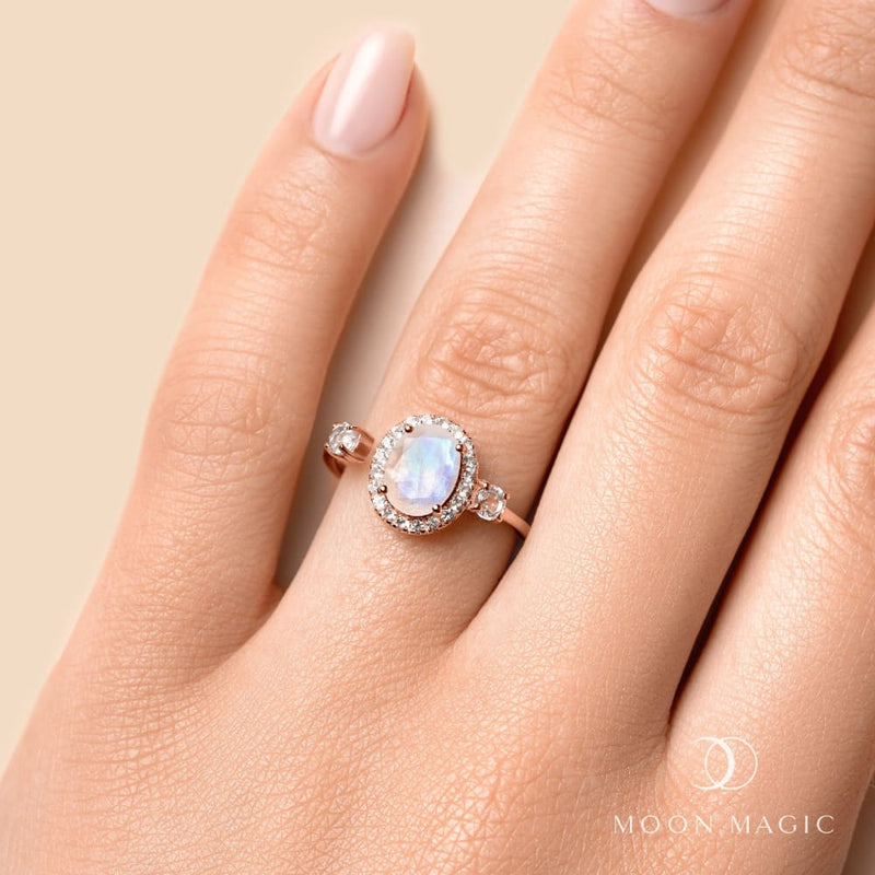 Adjustable moonstone ring - magnified - pre-order ring