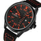 Admiral Military Quartz Leather Watch - Red