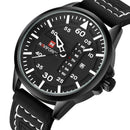 Admiral Military Quartz Leather Watch - White