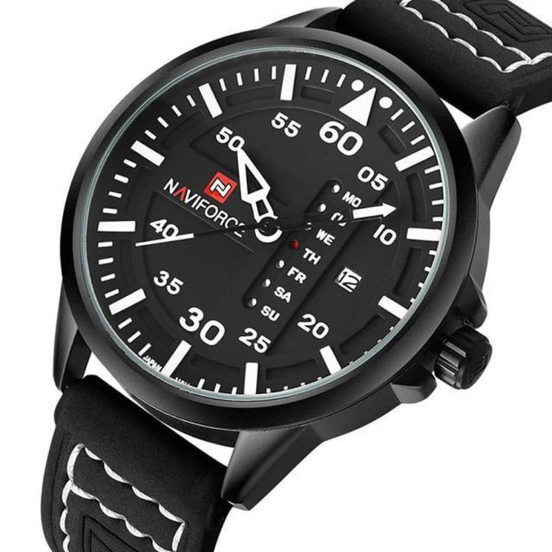 Admiral Military Quartz Leather Watch - White
