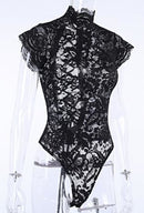 Ahyoka - ribbon lace back bodysuit - lingerie