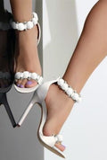 Alaia-pom pom heels - us 5 - eu 35 / white - shoes