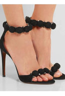 Alaia-pom pom heels - us 5 - eu 35 / black - shoes