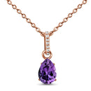 Amethyst necklace sway - february birthstone - 14kt rose 