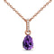 Amethyst necklace sway - february birthstone - 14kt rose 