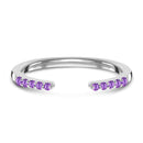Amethyst ring - twinkling band - 925 sterling silver / 5 - 