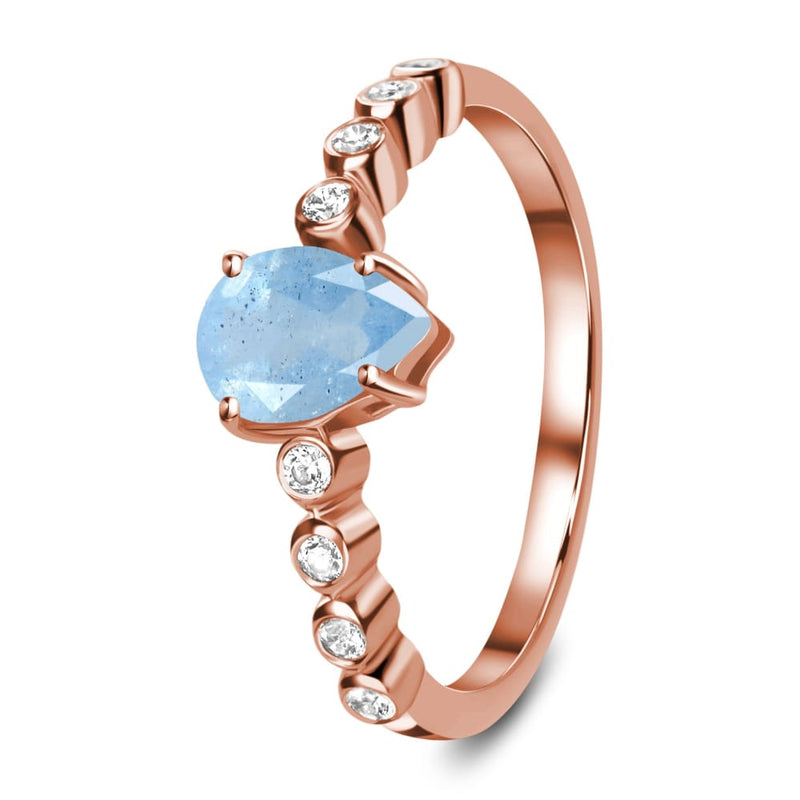 Aquamarine ring essence - march birthstone - aquamarine ring