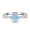 Aquamarine ring essence - march birthstone - 925 sterling 
