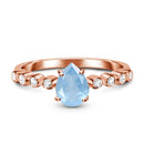 Aquamarine ring essence - march birthstone - 14kt rose gold 