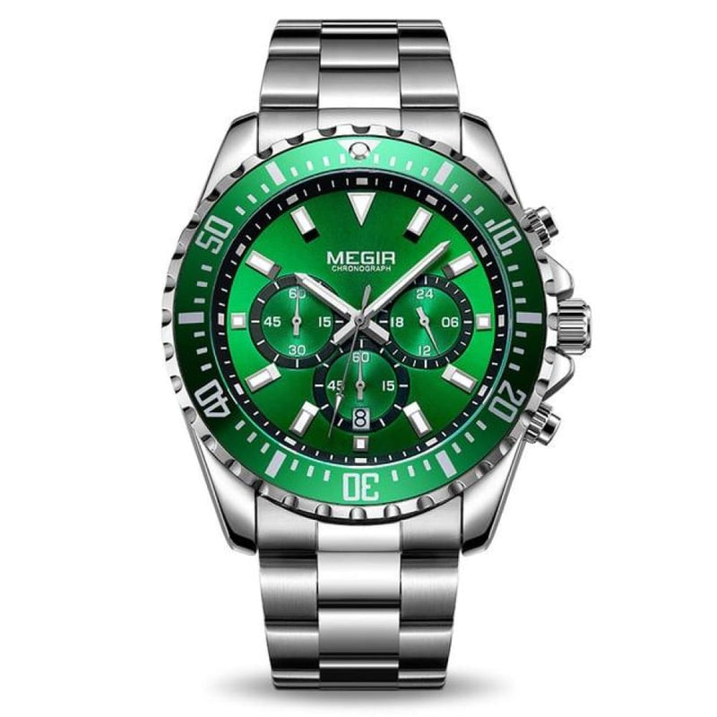 Barsel Chronograph Gents Watch - Silver Green
