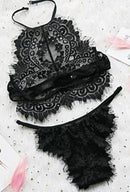 Bellaque - 2 piece lingerie set - s / black - lingerie