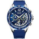 Benzel Sports Silicone Watch - Blue Silver