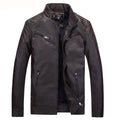 Biker velvet motorcycle men’s leather jacket - coffee / 