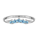 Blue topaz ring - wreath band - 925 sterling silver / 5 - 