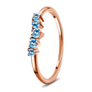 Blue topaz ring - wreath band - blue topaz ring