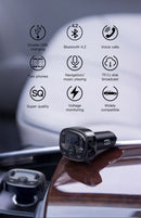 Bluetooth Car Kit LCD MP3 Player Dual USB Car Phone Charger - ELECTRONICS-HEAVEN