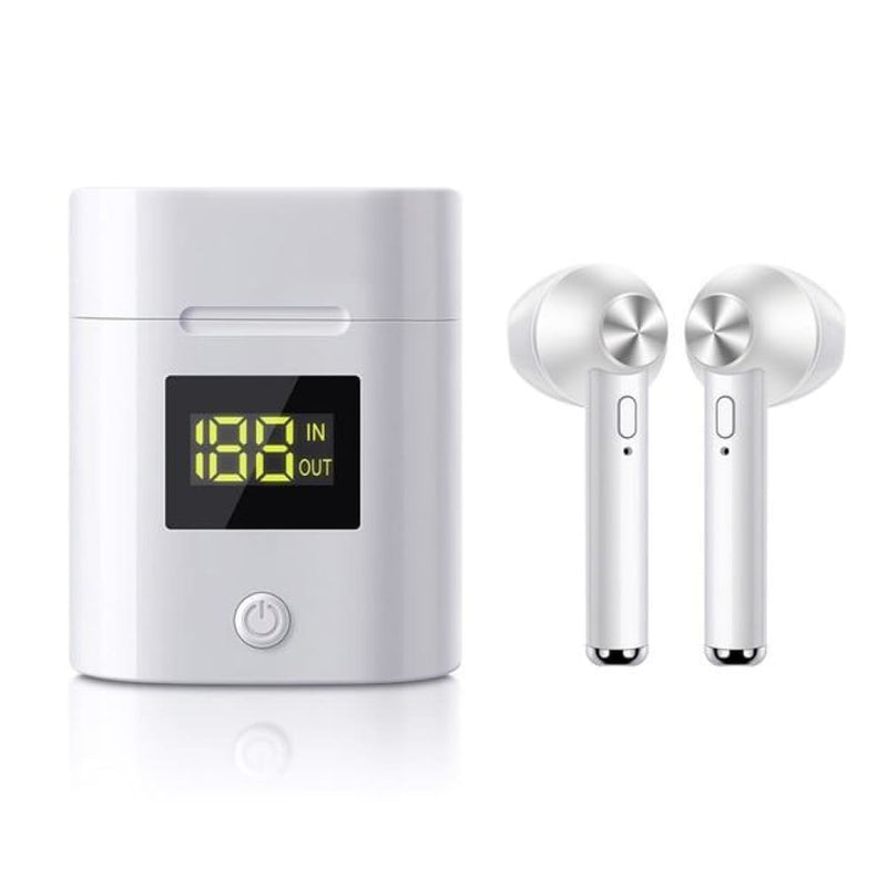 Bluetooth Earphone, Earbuds With Led Power Display Bluetooth Earphone, Earbuds ELECTRONICS-HEAVEN White 