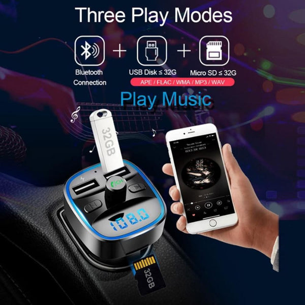 BLUETOOTH MP3 PLAYER, CALL AND RECEIVE CALLS + 2 USB CHARGING PORTS! FITS IN ANY CAR WITH LIGHTER PLUG Mp3 Music Player Bluetooth ELECTRONICS-HEAVEN 