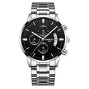Brons Chronograph Stainless Steel Watch - Silver Black