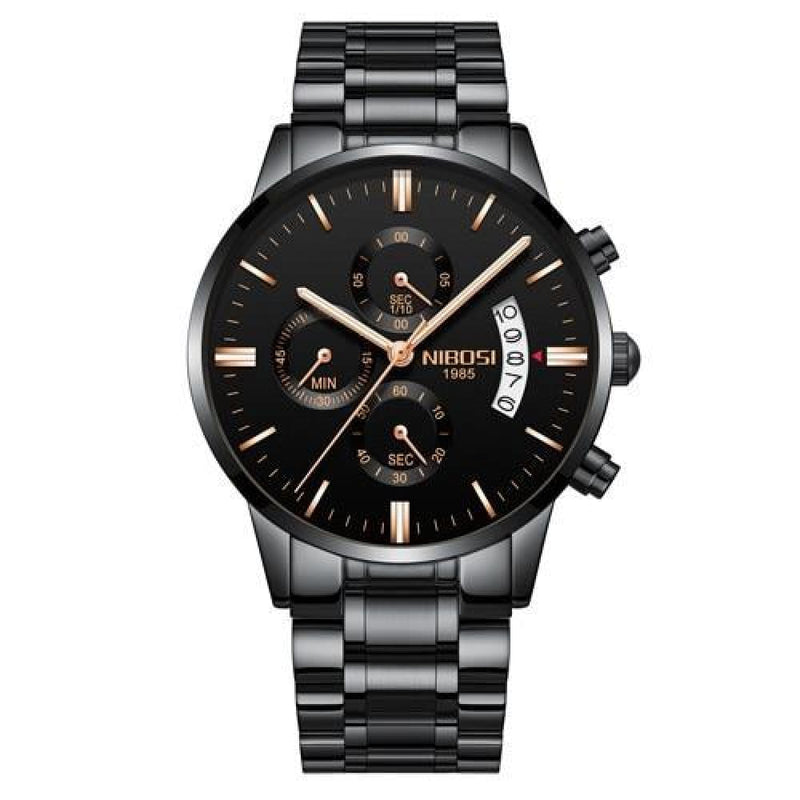 Brons Chronograph Stainless Steel Watch - Black Gold