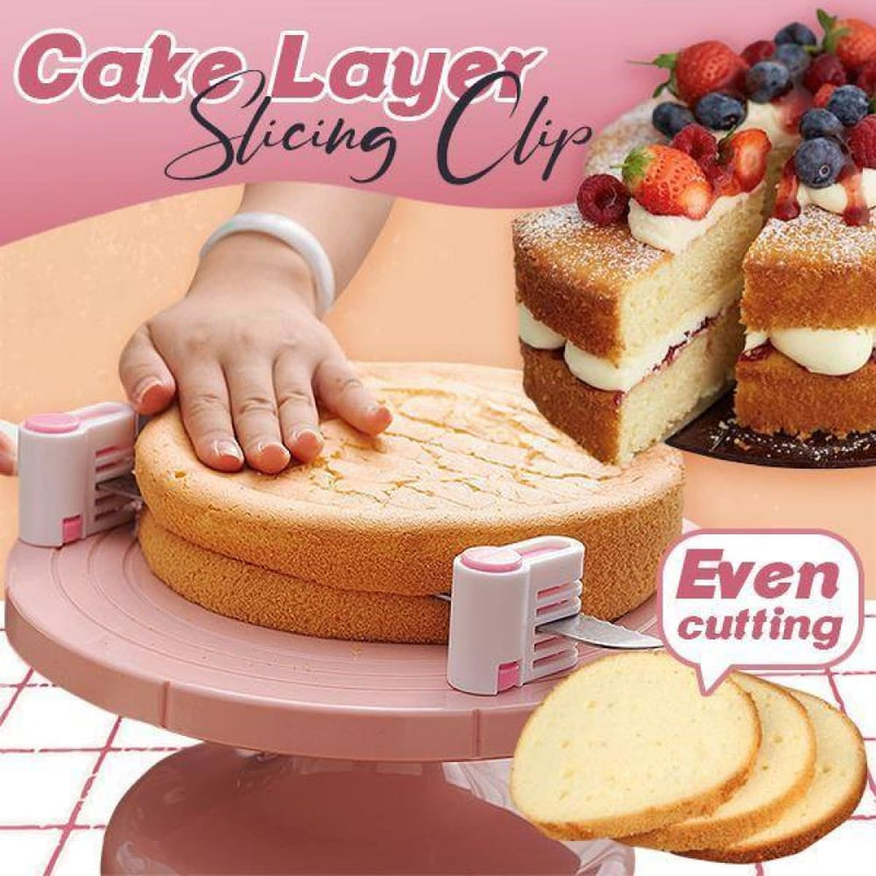 Cake layer slicing clip - pink - kitchen & dining