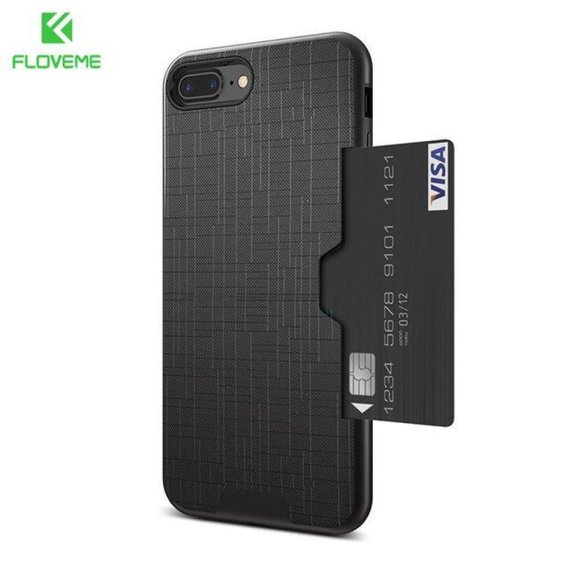 Card slot iphone case - black / for iphone 7