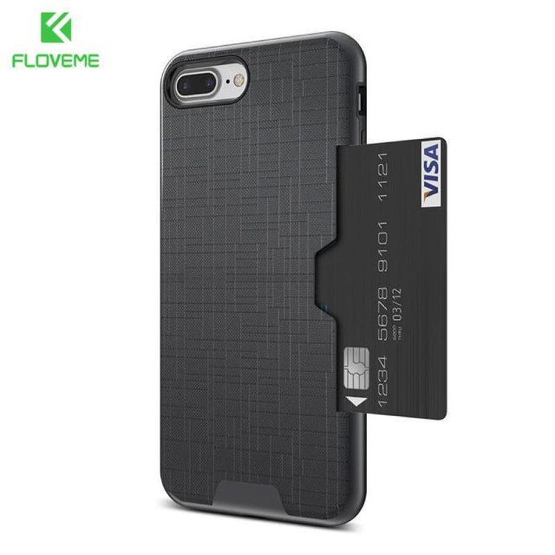 Card slot iphone case - gray / for iphone 7
