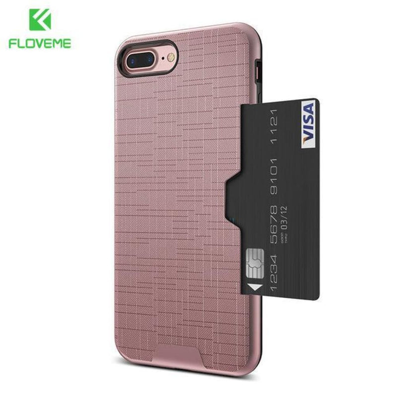 Card slot iphone case - pink / for iphone 7