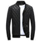 Casual businessmen stylish men’s leather jacket - black / 