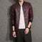 Casual mens leather jacket - red / m