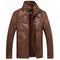 Casual/business mens leather jacket - light coffee / small