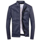 Classic military tactical faux men’s leather jacket - sky 