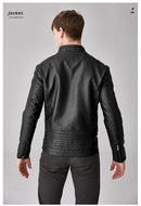 Classic military tactical faux men’s leather jacket