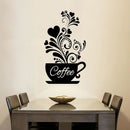 Coffee cup shaped wall sticker