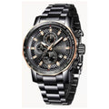 Darek Waterproof Stainless Steel Watch - Black