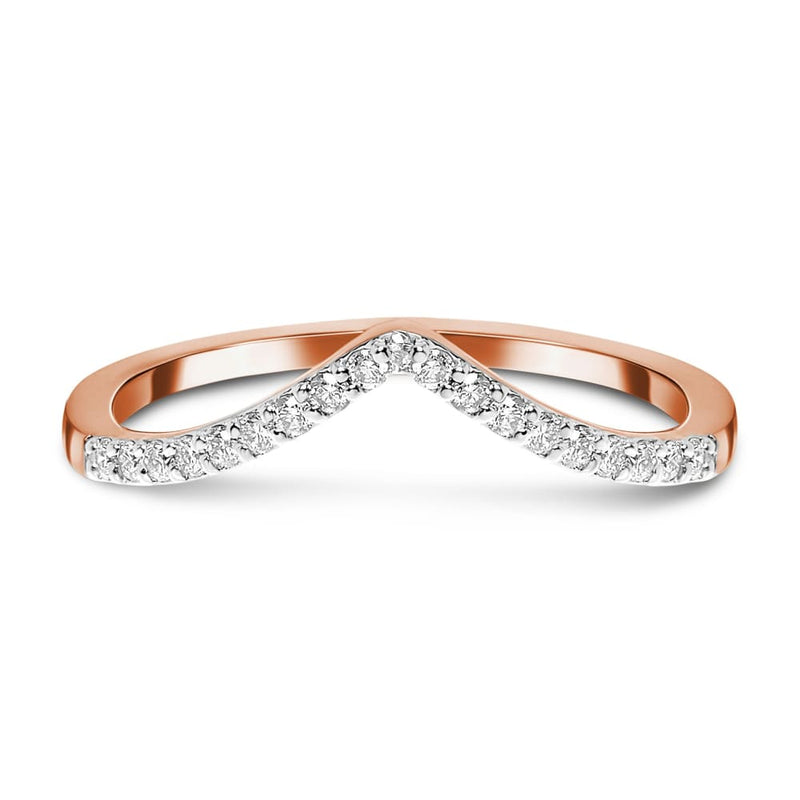Diamond ring - bonding arc - 14kt solid rose gold / 5 - 