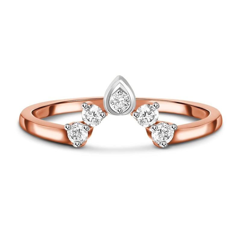 Diamond ring - vow - 14kt solid rose gold / 5 - diamond ring