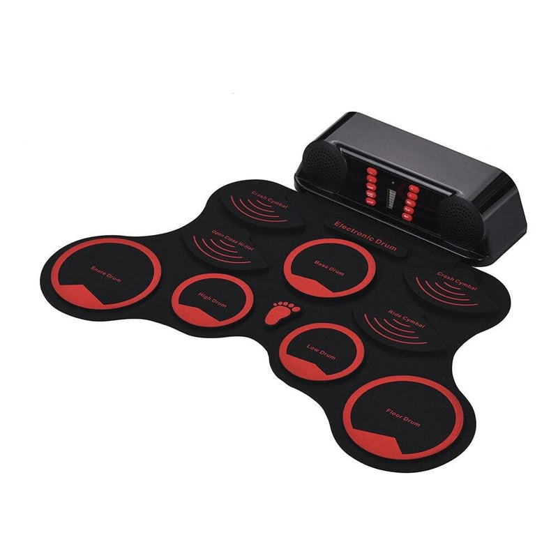 Digital Roll-Up Drum Set Electronic Drum Kit 9 Silicon Drum Pads Built-in Double Speakers with Drumsticks Foot Pedals USB Cable - ELECTRONICS-HEAVEN