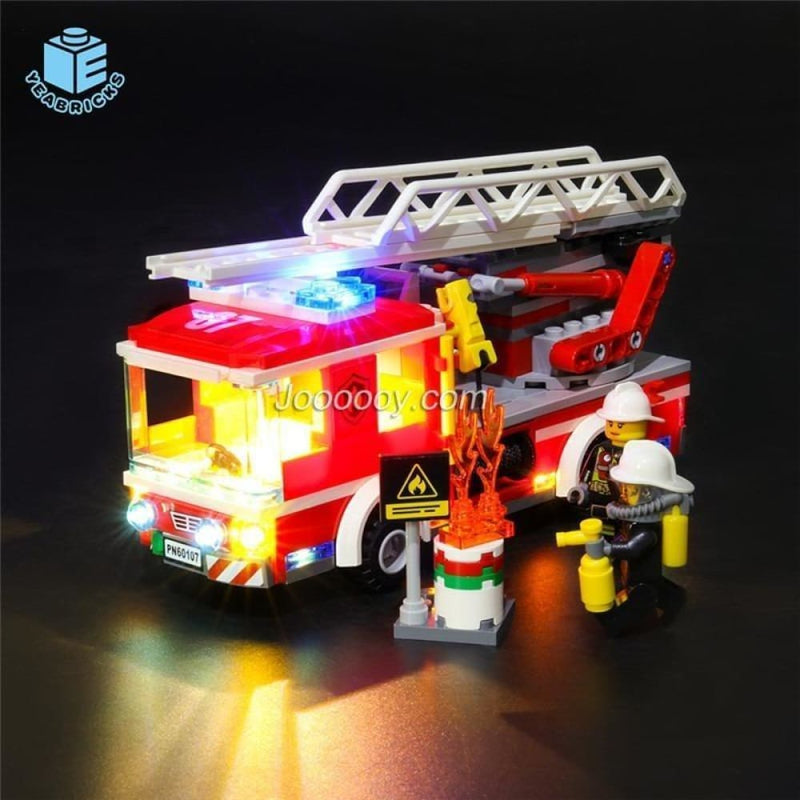 Diy led light up kit for fire ladder truck 60107