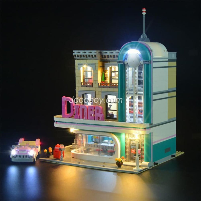 Diy led light up kit for the downtown diner creator expert 