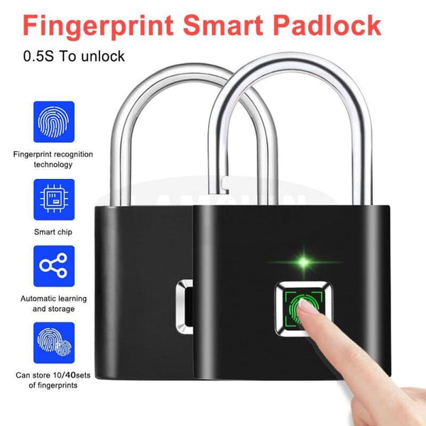 Electronic Fingerprint Lock, padlock, Keyless USB Rechargeable Door Lock Electronic Fingerprint Lock, padlock ELECTRONICS-HEAVEN 